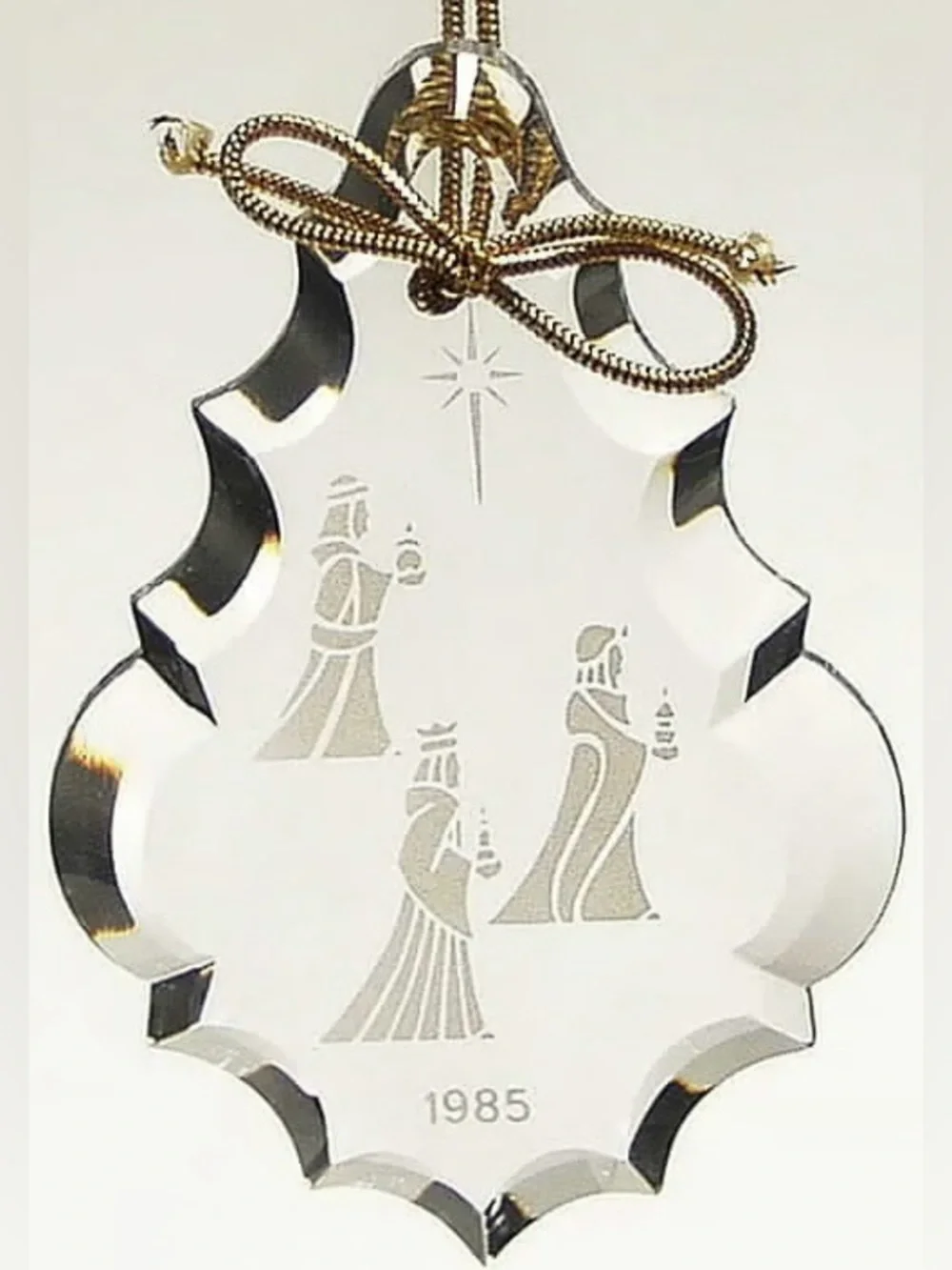 LENOX CRYSTAL PENDENT ORNAMENT WE THREE MEN VINTAGE 1985 NATIVITY
